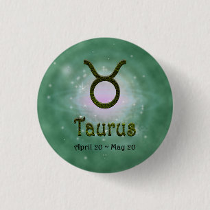 Pick Colour Taurus Zodiac Astrological Sign 3 Cm Round Badge