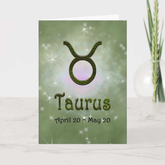 Pick Colour Taurus Zodiac Astrological Sign Card (Front)