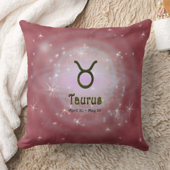 Pick Colour Taurus Zodiac Astrological Sign Cushion (Blanket)