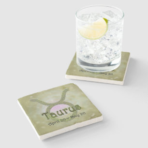 Pick Colour Taurus Zodiac Astrological Sign Stone Coaster