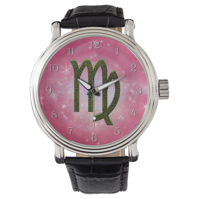Pick Colour Virgo Zodiac Astrological Sign Watch (Front)