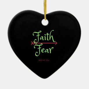 Pick Faith Over Fear Christian Shirt Ceramic Tree Decoration