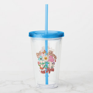 Pick Flowers, Not Fights Mushroom & Floral Acrylic Tumbler