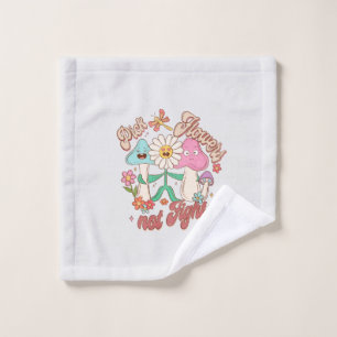 Pick Flowers, Not Fights Mushroom & Floral Bath Towel Set