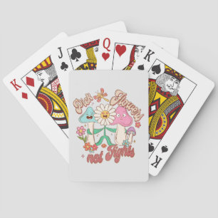 Pick Flowers, Not Fights Mushroom & Floral Playing Cards