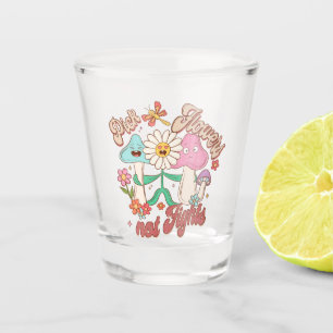 Pick Flowers, Not Fights Mushroom & Floral Shot Glass