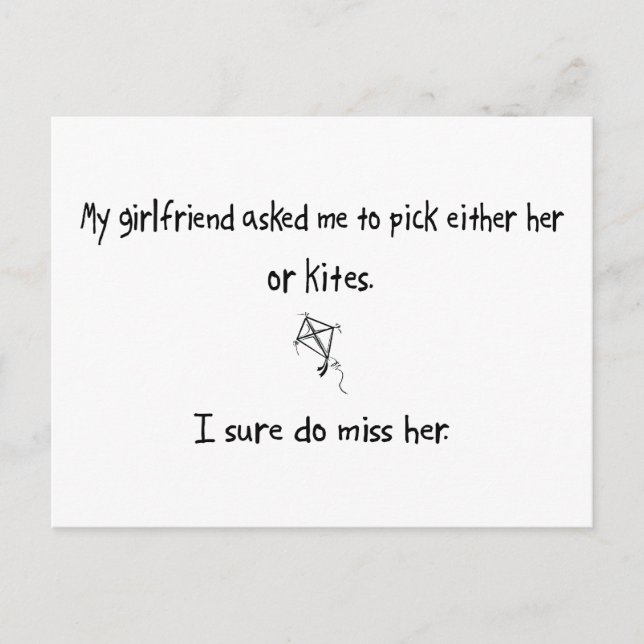 Pick Girlfriend or Kites Postcard (Front)