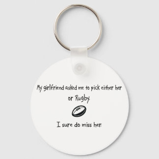 Pick Girlfriend or Rugby Key Ring