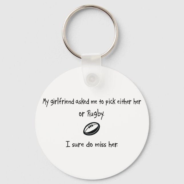 Pick Girlfriend or Rugby Key Ring (Front)