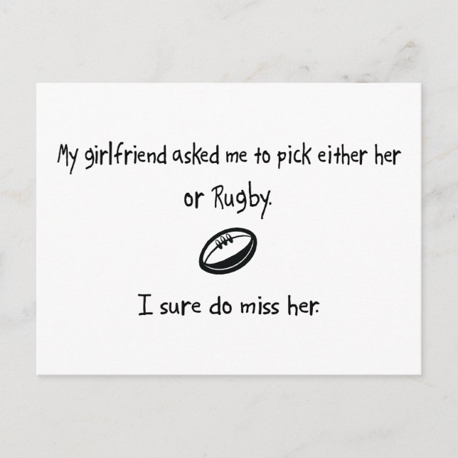 Pick Girlfriend or Rugby Postcard (Front)