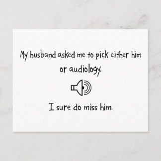 Pick Husband or Audiology Postcard