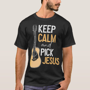 Pick Jesus Christian Bass Guitar Player Musician T-Shirt