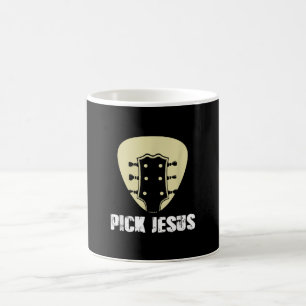 Pick Jesus Religious Musician Gift Idea Guitar Coffee Mug
