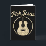 Pick Jesus - Vintage Christian Guitar Worship  Card<br><div class="desc">Pick Jesus - Vintage Christian Guitar Worship</div>