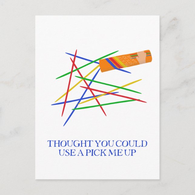 Pick Me Up Pick Up Sticks Game Cheer Up Postcard (Front)