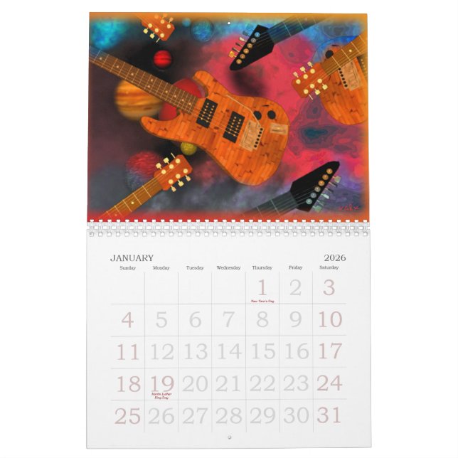Pick this Guitar  ValxArt calendar (Jan 2026)
