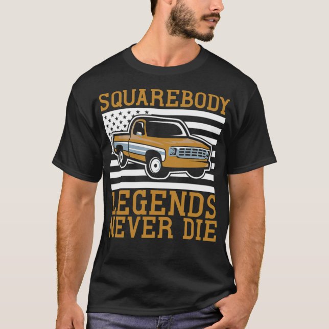 Pick Up Squarebody Truck Pickup Truck 4x4 art geek T-Shirt (Front)