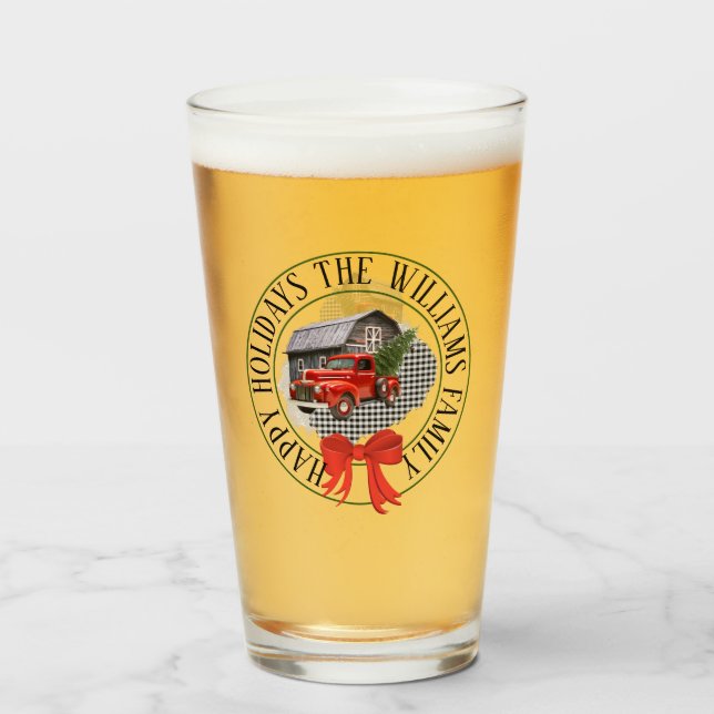 Pick Up Truck With Tree Glass Tumbler (Front Filled)