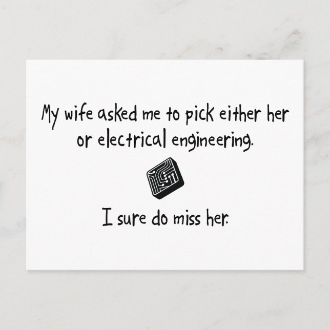 Pick Wife or Electrical Engineering Postcard (Front)