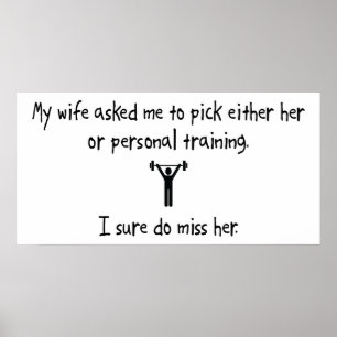 Pick Wife or Personal Training Poster