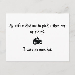 Pick Wife or Riding Postcard
