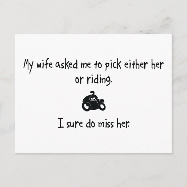 Pick Wife or Riding Postcard (Front)