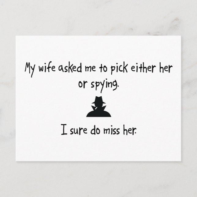 Pick Wife or Spying Postcard (Front)