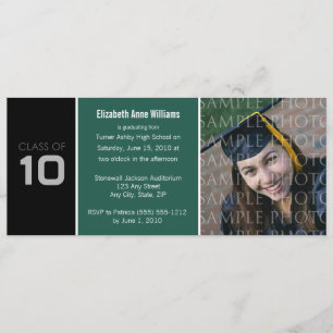 Pick YOUR COLOR Skinny Graduation Invitation