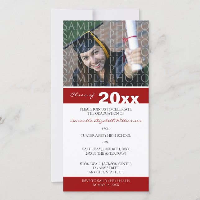 Pick YOUR Colour Custom Graduation Announcement (Front)