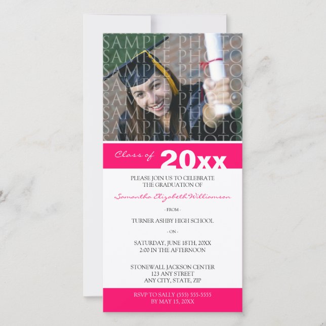 Pick YOUR Colour Custom Graduation Announcement (Front)