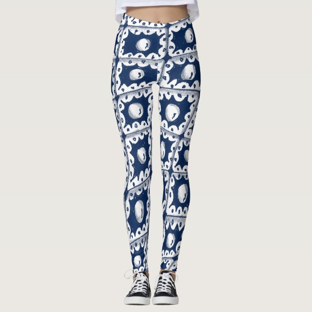 Pick Your Colour Marbles and Lace Pattern Leggings (Front)