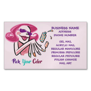 Pick Your Colour Nail Salon Business Card Magnet