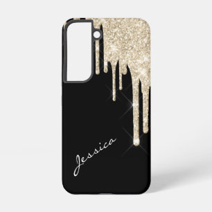 Pick Your Colour Star Sparkle Silver Glitter Drips Samsung Galaxy Case