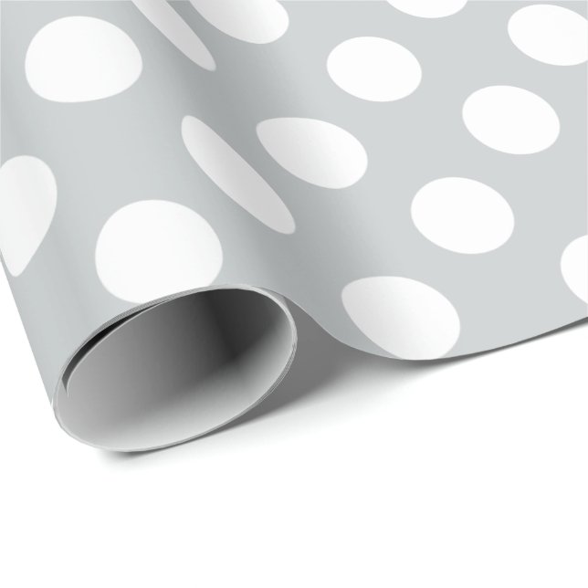 Pick Your Own Background Colour & White Polka Dots Wrapping Paper (Roll Corner)