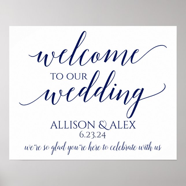 PICK-YOUR-OWN-COLOR! Romantic Wedding Welcome Sign (Front)