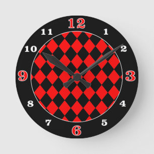Pick Your Own Colour Harlequin Diamonds Round Clock