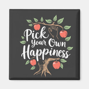 Pick Your Own Happiness Apple Picking Season Fall Magnet