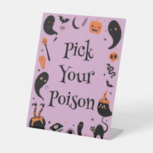 Pick Your Poison Halloween Baby Shower Drink Pedestal Sign