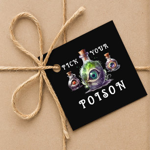 Pick Your Poison Halloween Cocktail Party Favour Tags