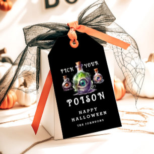 Pick Your Poison Halloween Cocktail Party Gift Tags