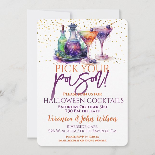 Pick Your Poison Halloween Invitation (Front)