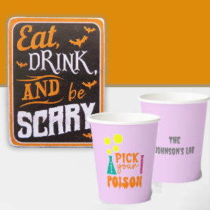 Pick Your Poison Halloween Party Paper Cups