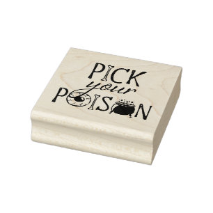 Pick Your Poison Halloween Witch Rubber Stamp
