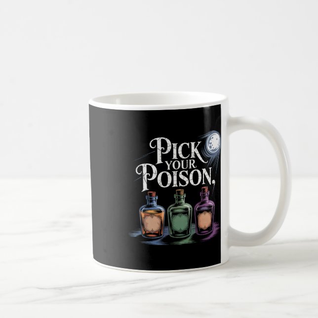 Pick Your Poison Potion Bottles Gothic Halloween 4 Coffee Mug (Right)