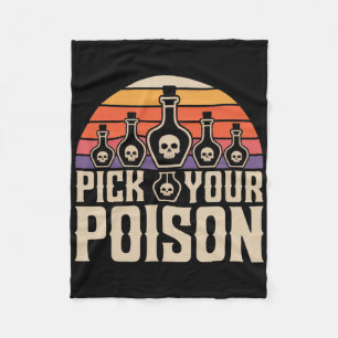 Pick Your Poison Potion Bottles Gothic Halloween  Fleece Blanket
