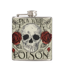 Pick your Poison Skull Flask