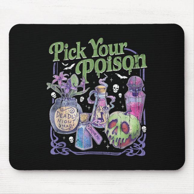 Pick Your Poison, Vintage Princess Halloween  Mouse Mat (Front)