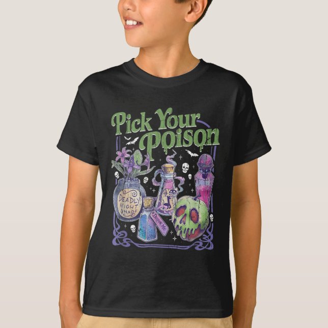 Pick Your Poison, Vintage Princess Halloween  T-Shirt (Front)