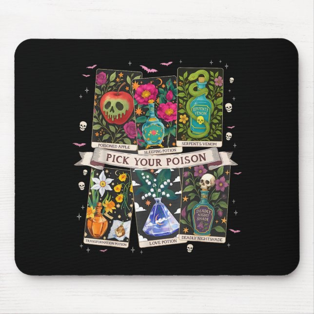 Pick Your Poisons Funny Drink Me Potions Happy Hal Mouse Mat (Front)