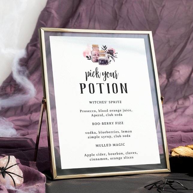 Pick Your Potion Halloween Baby Shower Drink Sign (Creator Uploaded)